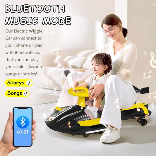 SkylineExtend 12V Swing/Wiggle Electric Ride-On Go Kart Car for Kids Ages 3+