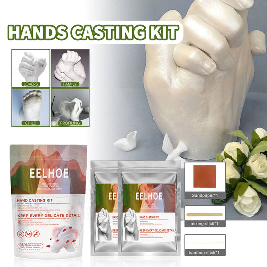 3D Hand Casting Kit for Couples Baby DIY Memory Stone Powder Moments Complete Keepsake Making Set with Molds Valentine Day Gift
