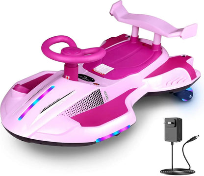 SkylineExtend 12V Swing/Wiggle Electric Ride-On Go Kart Car for Kids Ages 3+