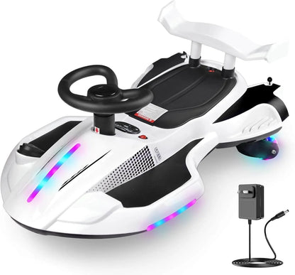 SkylineExtend 12V Swing/Wiggle Electric Ride-On Go Kart Car for Kids Ages 3+