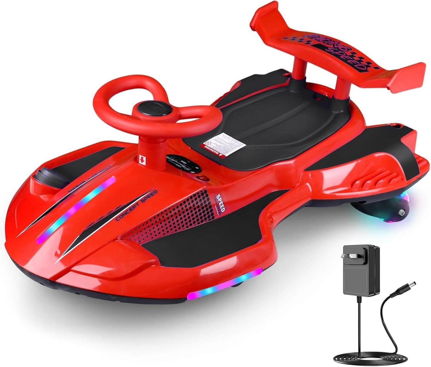 SkylineExtend 12V Swing/Wiggle Electric Ride-On Go Kart Car for Kids Ages 3+