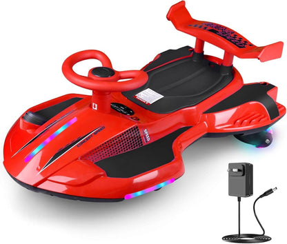 SkylineExtend 12V Swing/Wiggle Electric Ride-On Go Kart Car for Kids Ages 3+